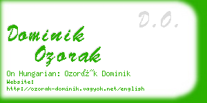 dominik ozorak business card